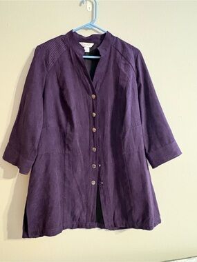 CJ Banks Faux Suede Early American Goth Half Sleeve Snap Blazer